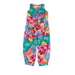 Vintage 80s Honors Intimates Women's Multicolor Floral Jumpsuit Size Small
